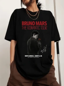 B-Brunoss Marss The Crew-Neck Printed Men's Fashion Short-Sleeved Sports T-Shirt - Black - View 1