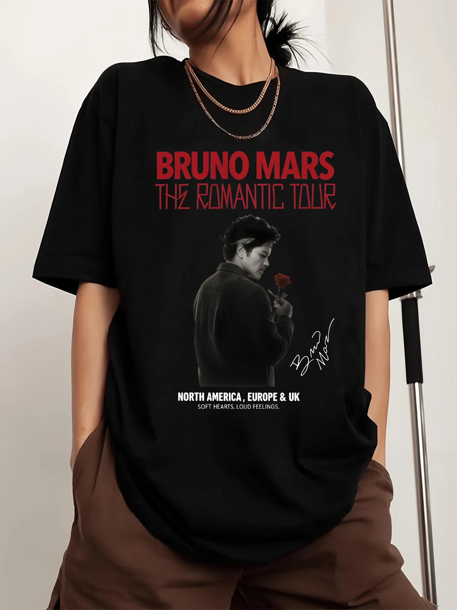 B-Brunoss Marss The Crew-Neck Printed Men's Fashion Short-Sleeved Sports T-Shirt - Black - View 1