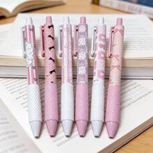 6pcs, Pink Bow Quick Dry Gel Pen, 0.5mm Fine Tip, Smooth Writing, Suitable For Office & Classroom Supplies, Teens Adults Home Office Family Education Classroom Writing Writing Writing Special Universal Writing Pen For Final Exam Gel Pen Ballpoint Pen Set, Holiday Stationery Gift Gifts - Multicolor - View 7