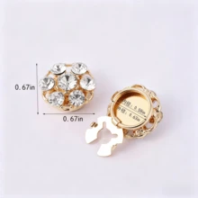 1pc Luxury Rhinestone Flower Metal Buttons, Decorative Fur Coat Buttons For Suit, Overcoat, Sweater & Jacket Clothing Accessories - 1pcs - View 5