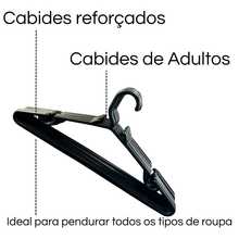 Set Of 10 Reinforced Black Adult Hangers - Xem 6