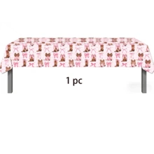 1 pieza Mantel rectangular de plástico desechable de 54x108 pulgadas con estampado de botas y lazos de vaquera rosa, adecuado para fiestas de cumpleaños con tema vaquero, fiestas de vaquera, baby shower, y fiestas con tema country western para hombres y mujeres - Multicolor - Ver 6
