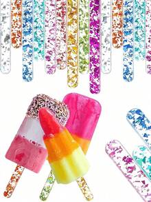 20pcs Reusable Acrylic Popsicle Mold, Cake Pop Lollipop Mold, Mirror Popsicle Stick, Homemade Cake Candy Party DIY Popsicle Stick - Multicolor - View 8
