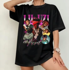 LilUziVert Retro Collage T-Shirt | Unisex 90s Hip-Hop Nostalgia Fan Shirt Black - Black - View 6