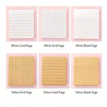 1/5/10pcsPack Creative Sticky Note Pads - Peel-And-Stick Notes With Strong Adhesion - Grid-Patterned Pages - Reusable - Ideal For Students - Notes - Messages - And Markers - Office Memo Stickers - Multi-Purpose Bullet Journal Decor - ' Crafts - DIY Origami Materials - Creative Collage - Flowers - Bookmarks - Greeting Cards - Handmade Projects - Portable - Suitable For Daily Use - School - And Office - General Small Supplies - Multicolor - View 5