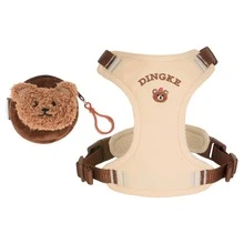 DINGKE H-Shape Pet Harness Cat Harness Anti-Escape Lightweight Breathable Comfort Adjustable For Small Medium Cats With Cute Cartoon Plush Charm Pet Bag. Stylish Plush Decoration, The Multi-Functional Pet Bag Can Hold Waste Bags/Snacks/Decorations, And Also Fit A Pet ID Tag/GPS Tracker/Contact Info Slip To Prevent Getting Lost. - Multicolor - View 23