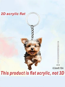 1pc Cute 2D Acrylic Jumping Dog Keychain, Suitable For Bags And Backpacks, Perfect Gift For Women And Girls, Customizable, Suitable For Thanksgiving, Christmas And Halloween, Also Can Be Used As Car Accessories, Bag Charms, Backpack Pendants, Ideal For School, Goth, Y2K Styles, Comes With ID Card Holder, Ideal For Car Accessories And Bag Charms Gifts For Mother, Father, Graduation, And Teacher - Multicolor - View 6