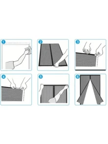 Magnetic Self-Closing Mesh Screen Door, Invisible Fly Screen, Insect And Mosquito Proof Curtain, Breathable And Transparent Design, Essential Anti-Mosquito Home Accessory, Great For Home Decoration Or Rental Property In Summer - Multicolor - View 7