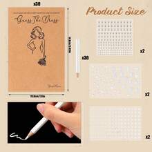Bộ trò chơi "Cô dâu tương lai: Váy cưới", hoạt động tự làm cho tiệc chia tay độc thân với hình dán đá quý và bút chì. - Kiểu 1 - Xem 5