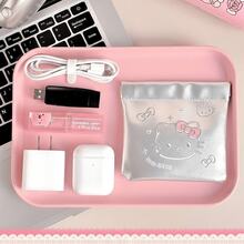 (授權) Sanrio Hello Kitty 金屬銀色擠壓收納包－迷你化妝包，方便的線材與耳機收納整理袋，可愛口袋錢包，適合女性 - 查看 6