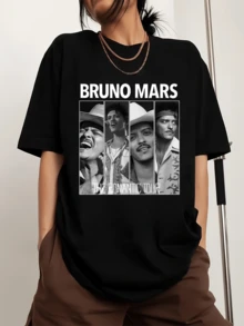 B-Brunoss Marss Men's Sports T-Shirt With Crew Neck And Print, Short Sleeve - Black - View 6
