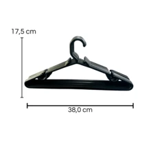 Set Of 10 Reinforced Black Adult Hangers - Xem 5