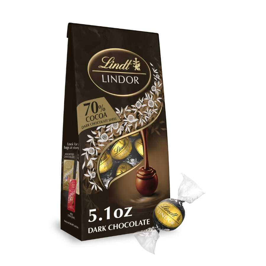 Lindt LINDOR 70% Extra Dark Chocolate Truffles Candy Bag, 5.1 Oz - 15g - View 1