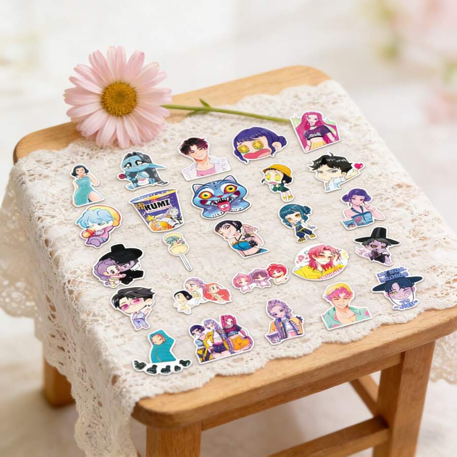 50 miếng dán graffiti chống thấm nước hình nhóm nhạc nữ K-Pop dễ thương, thích hợp để cá nhân hóa bình nước, máy tính xách tay, ốp điện thoại và đồ dùng học tập. - Nhiều màu - Xem 1