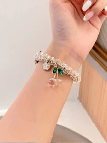 1条女士夏季度假风多功能闪亮钻石链条表带，适用于Band 8 Pro/9 Pro、8/8 NFC/9/9 NFC/10/10 NFC、Watch4/Watch5 - 白色 - 查看 7