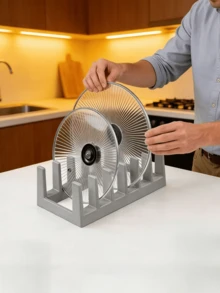 1 pieza Estante de almacenamiento multifuncional: Soporte para tapas, Estante para utensilios, Soporte para cucharones, Organizador de tablas de cortar, Estantería para libros. Conveniente para almacenar y escurrir tapas, cucharones, adecuado para cocina moderna, estudio y escenarios de organización de la cocina. - Multicolor - Ver 3