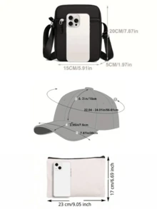 1pc/2pcs "Brooklyn" 07 Numeric Design Print Y2K Streetwear Baseball Cap & Adjustable Crossbody Bag Set, Unisex Outdoor Sports Hat And Shoulder Bag, Gift For Yourself And Friends - Multicolor - View 11