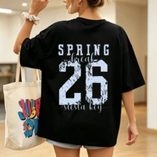Camiseta de vacaciones de primavera 2026 Viaje de los seniors Sudadera a juego Camiseta de vacaciones Camisetas de vibraciones Playeras Playera Viaje de chicas, Copa del Mundo de fútbol, Camisetas de talla grande, tops curvas plus , Camisetas estampadas para mujeres Plus, Monos para mujer, conjuntos vacacionales para mujer, tops de verano, ropa de verano. - Negro - Ver 2
