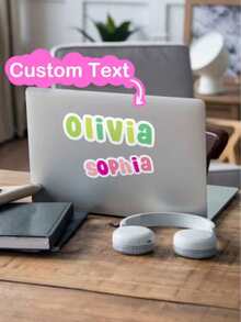 10pcs Custom Name Sticker | Personalized First And Last Name Sticker | Personalized Laptop Sticker | Water Bottle Name Sticker | Boys, Back To School - Multicolor - View 1