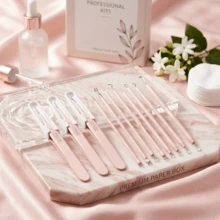 Bộ dụng cụ lấy mụn đầu đen và mụn trứng cá 1/11 món, dụng cụ điều trị mụn, dụng cụ loại bỏ mụn đầu đen, bộ dụng cụ chuyên nghiệp bằng thép không gỉ để loại bỏ mụn và vết thâm. - Nhiều màu - Xem 11