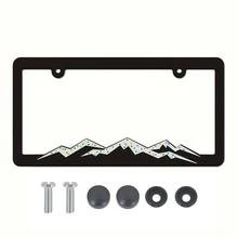 2 Peças Moldura de Placa de Licença com Relevo 3D de Montanha Nevada, Inclui Conjunto de Parafusos, Adequado para EUA/México/Canadá, Decoração de Carro, Acessórios Automotivos, Viagem de Carro, Peças de Carro Estilo Oeste, Acessórios de Carro Pretos, Peças de SUV, Peças de Caminhão, Suprimentos Automotivos - Montanha nevada - Visão 13