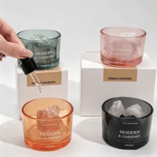 1 pieza Juego de difusor de aroma de jazmín, difusor de piedra de aceite esencial de lavanda/rosa, difusor de aceite esencial de jazmín, difusor de piedra de fragancia, juego de fragancias para el hogar, difusor para sala de estar/dormitorio/baño, purificador de aire, ayuda para dormir, base de vidrio, rosa/naranja/verde, incluye 3 botellas de aceites esenciales (jazmín/lavanda/rosa) - Vidrio + Mármol perfumado - Ver 2
