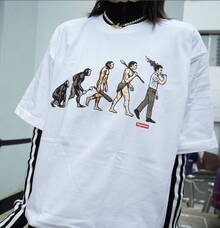 Supreme "Evolution" Graphic Tee | Satirical Human Progress Design | Iconic Streetwear Archival Piece | Premium Heavyweight Cotton | Essential Underground Culture Aesthetic - 白色 - 查看 3
