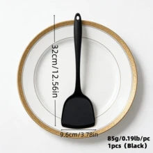Bộ 1/2 chiếc thìa silicon chống dính liền mạch, chịu nhiệt, dụng cụ nhà bếp dùng để nấu ăn, nướng bánh, rửa chén, màu đen/xanh lá cây. - Nhiều màu - Xem 15