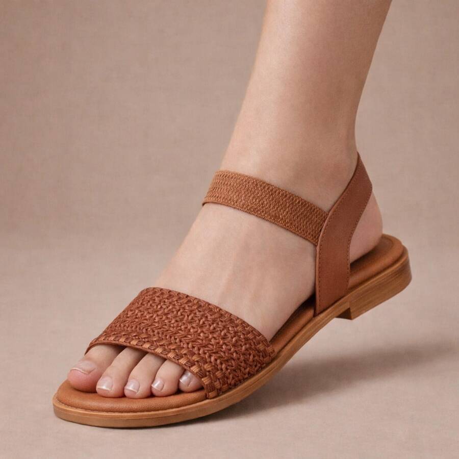 ALLEAN Flat Sandal With Elastic - LÁGRIMAS DE CARAMELO - Ver 1