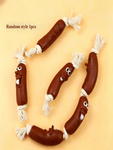 Juguete de salchicha para masticar para perros - Juguete de masticación durable e interactivo, hecho de material de calidad, diseño de salchicha, ayuda a aliviar la molestia de la dentición - Multicolor - Ver 11