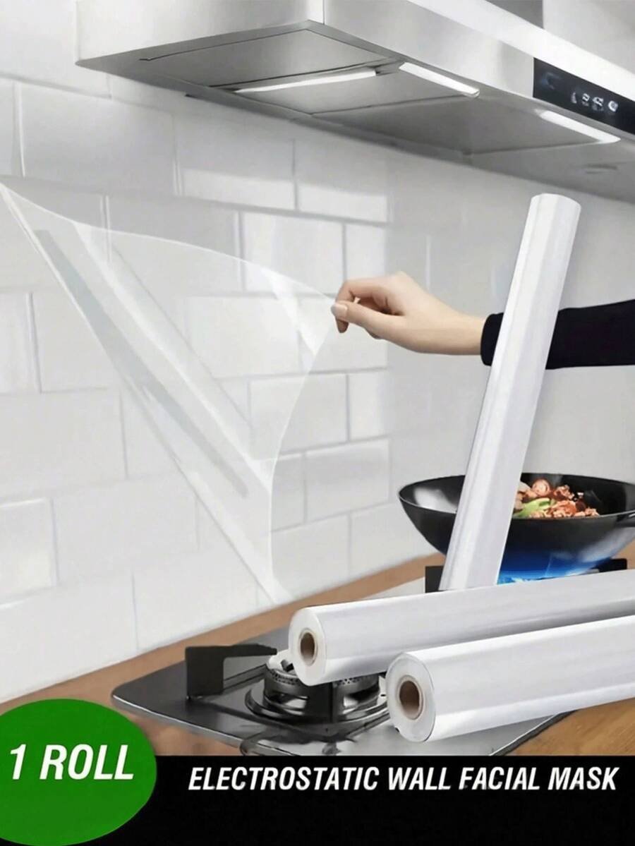 Self-Adhesive Transparent Protective Film, Suitable For Kitchen Anti-Oil, Anti-Water, Anti-Splash, Can Be Used For Wall And Cabinet Protection, Heat-Resistant Sticker, Transparent Tile Wall Sticker - Multicolor - View 1