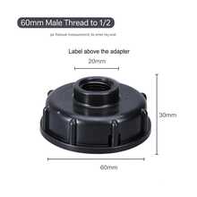 IBC Tote Valve Adapter, 4", 6", 1" Double Internal Thread Center Ring Adapter, Thick Anti-Leakage Conversion Cap - A - View 11