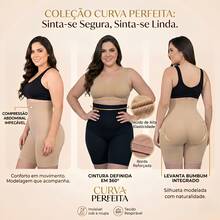 Short Modelador Com 4 Barbatanas Emagrecimento - Bege - Visão 6