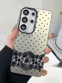 1 件装黑色波点蕾丝图案个性化简约全包覆 TPU 防震手机壳，兼容 Apple 17、16、15、14、13、12、11 Pro Max、Air、Series - 彩色 - 查看 1