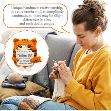 1 Stück Häkelkatze mit positiver Energie, handgefertigte Katze mit positiver Energie kann Stress lindern, Schreibtischdekoration, weiche Plüschpuppe Geschenk geeignet für besondere Anlässe zum Verschenken an Kinder, Mädchen, Frauen, Freunde und Kollegen - Verschiedenfarbig - Übersicht 6