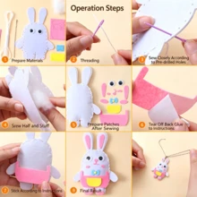1 Set Random Handmade Felt Craft Kit, Animal Theme Felt Fabric DIY Set, Suitable For Beginners, No Sewing Machine Required, Pre-Cut Felt Pieces And Simple Instructions, Ideal For Sewing Enthusiasts And Home Crafting - MultiWarna - View 6