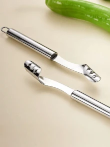 1个不锈钢辣椒去籽器，苦瓜去籽器，辣椒去籽工具，厨房辣椒去籽器 - 彩色 - 查看 1