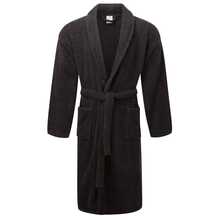 100% Pure Cotton Terry Towelling Dressing Gown - Navy Blue - View 3