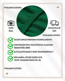 Women's Cropped Suplex Blouse With Super Comfortable Neckline - Verde - Ver 2