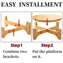 Soporte de planta de bambú, estante para macetas de estilo moderno de mediados de siglo, soporte desmontable para macetas, estante resistente para plantas en macetas, adecuado para jardín interior y exterior del hogar (macetas no incluidas) - Multicolor - Ver 3