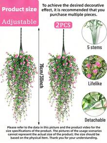 Realistic DIY Decorative Artificial Flowers, UV Resistant. Suitable For Home Hallway, Garden, Yard, Dining Table, Living Room, As Well As Wedding Party And Event Decoration. Artificial Decor - Multicolor - View 12