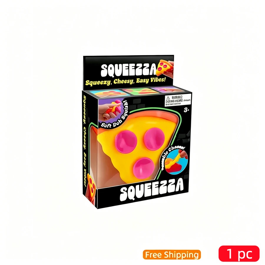 Dippin Dazzler Squishy Toy, Stress Relief Decompression Fidget Toy For Adults Office & Kids, Mini Sensory Gift Box - Pizza - View 1