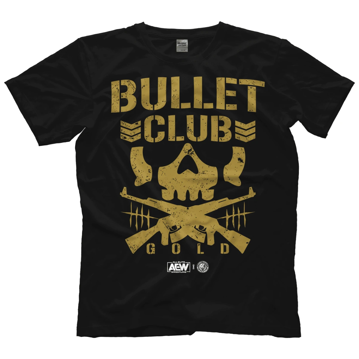 AEW X NJPW - Bullet Club Gold AEW Official T-Shirt - 黑色 - 查看 1