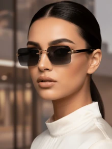 1副渐变复古时尚无框眼镜，采用优质金属无框设计，男女皆宜，适合度假、旅行、街头摄影、徒步、派对、音乐节、演唱会等场合，也是一份绝佳的礼物之选。 - 彩色 - 查看 15