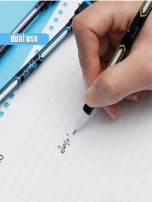 4支旋转凝胶笔，适合成人和学生使用，防滑笔杆，随机图案设计，无中心图案 - 多色 - 查看 6