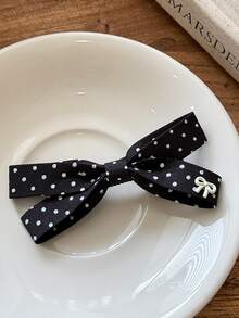 4 piezas Accesorios para el cabello de mujer, elegantes pinzas para el cabello con lazo a lunares blanco y negro, pinzas elegantes y dulces para el flequillo, pasadores de princesa para uso diario, viajes, fiestas - Multicolor - Ver 6