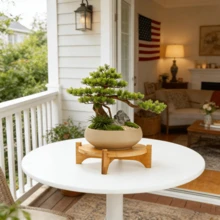Soporte de planta de bambú, estante para macetas de estilo moderno de mediados de siglo, soporte desmontable para macetas, estante resistente para plantas en macetas, adecuado para jardín interior y exterior del hogar (macetas no incluidas) - Multicolor - Ver 4