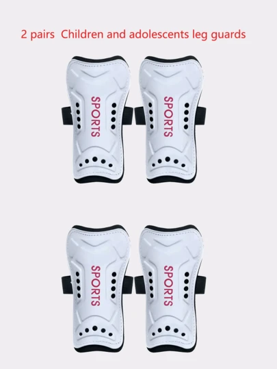 2 Pairs Children & Teenagers' Professional Football/Cycling Leg Guards, Shin Pads, Football Socks, Leg Protector Inserts
