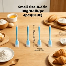 2/4pcs Set Multifunctional Heat-Resistant Silicone Spatula, Cake Icing Scraper And Baking Scraper, Baking Tools, 3 Colors - Multicolor - View 15