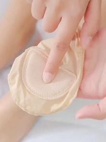 4pcs Soft Invisible Half Foot Pads, Suitable For Summer Wear, Thin Design, Anti-Slip For High Heels - Rice + Black - View 3